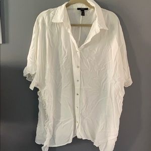 White loose button down blouse